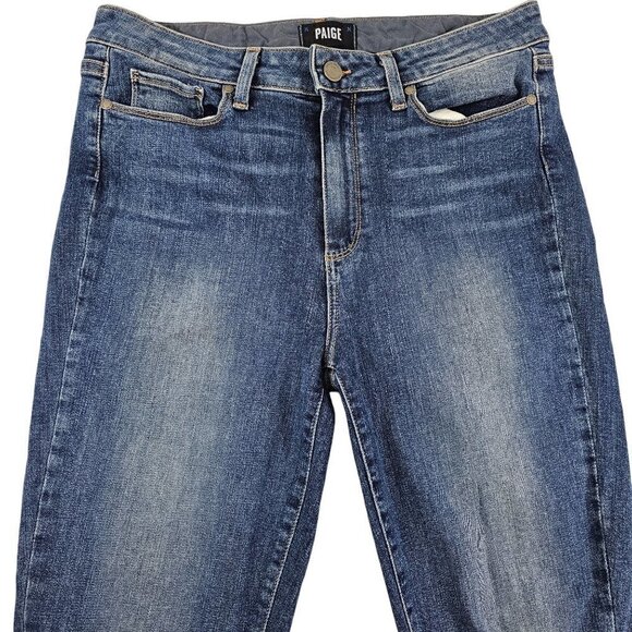 Paige Hoxton Ultra Skinny Women’s Distressed Ripped Mid Rise Blue Jeans Size 30 - Picture 4 of 16